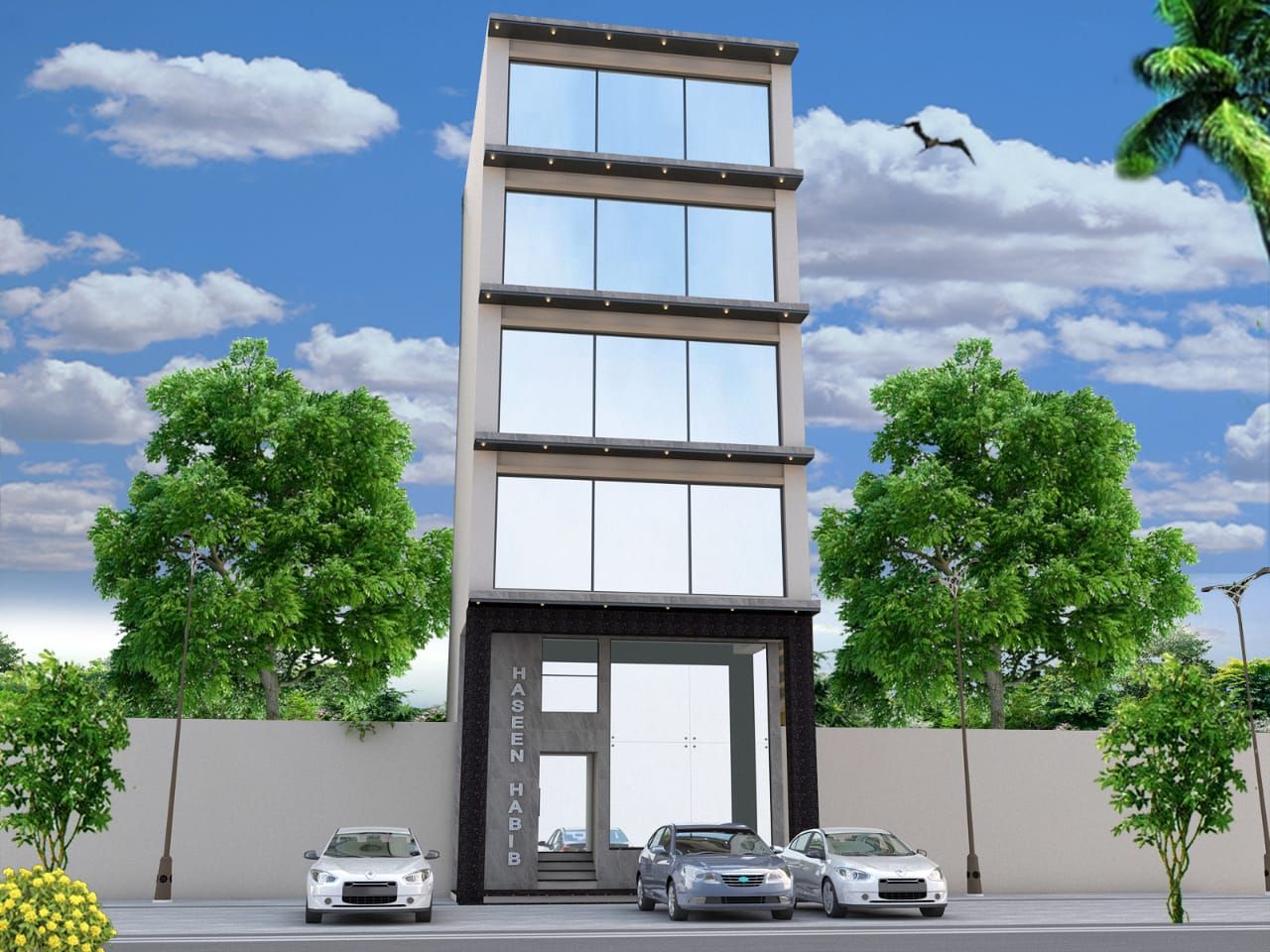 3D commercial plaza design by Bunyad Allied