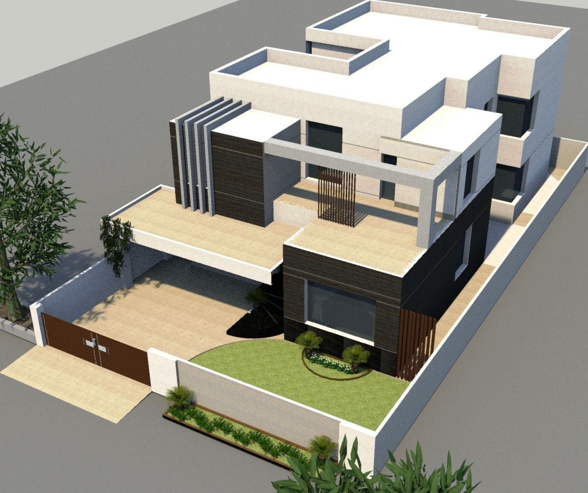 3D architectural design of a modern residence by Bunyad Allied